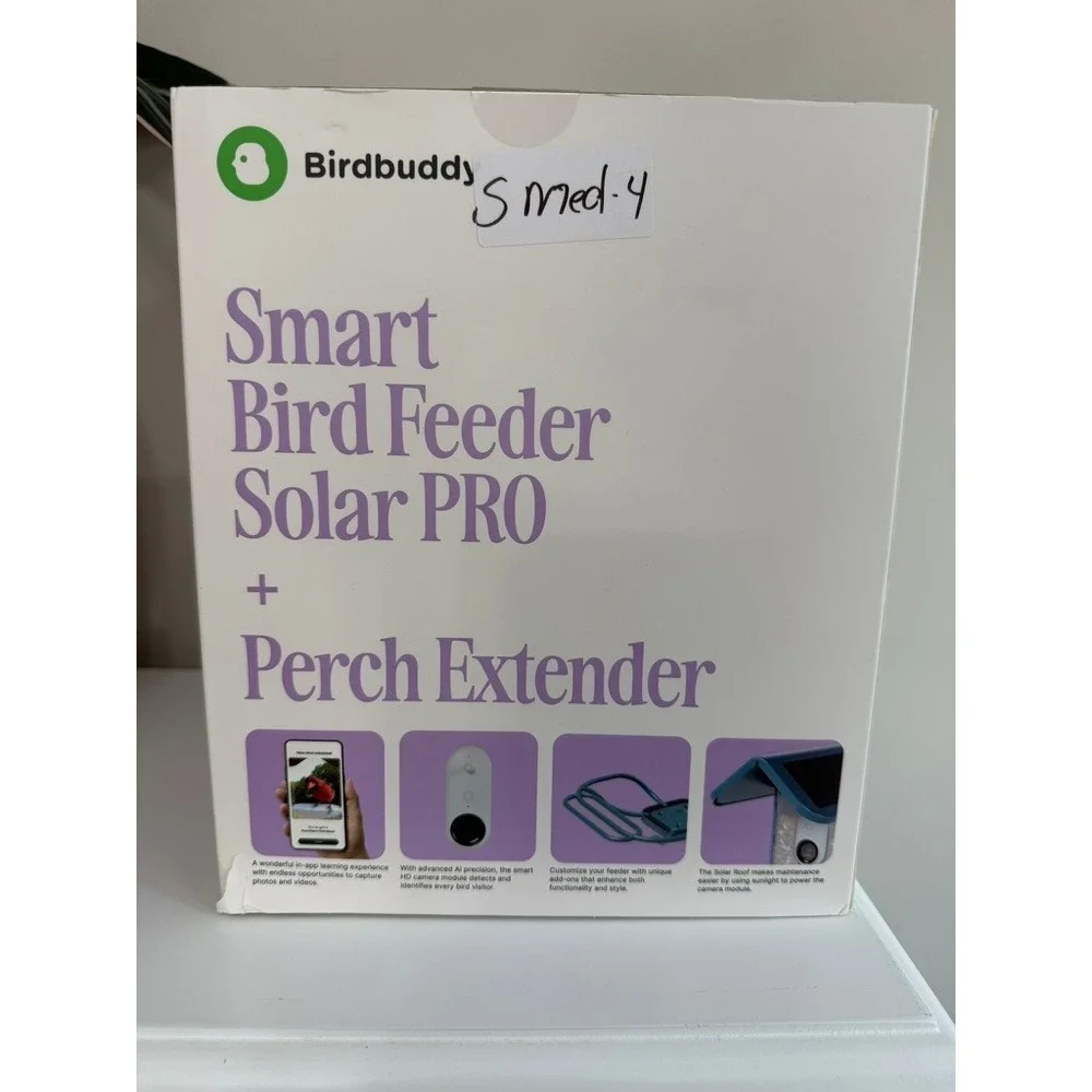 Bird Buddy Smart Bird Feeder Solar PRO Blue Perch Extender 2K Camera NWT NEW